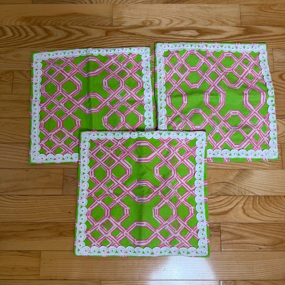 Lilly Pulitzer x Pottery Barn Kids Throw Pillow Covers Lot of 3 Well Connected